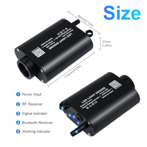 AMKI 16W Fiber Optic Lights,Starlight Headliner Light Kit APP/Remote Control Sound Activated Mode for Car&Home Decoration,Optical Fiber Cable Strands 0.75mm/0.03in 6.5ft/2m 450pcs - size: 450pcs*0.03in*6.5ft