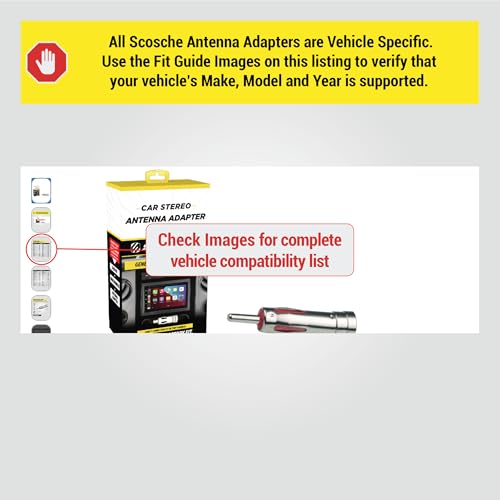 Scosche MDAB Compact Micro/Delco Antenna Adapter for Aftermarket Car Stereo Compatible with Select 1985-2013 GM and Import Vehicles - Radio Antenna Adapter - Car Audio Adapter - See Guide for Vehicles - style: Antenna Adapter Only