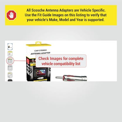 Scosche MDAB Compact Micro/Delco Antenna Adapter for Aftermarket Car Stereo Compatible with Select 1985-2013 GM and Import Vehicles - Radio Antenna Adapter - Car Audio Adapter - See Guide for Vehicles - style: Antenna Adapter Only