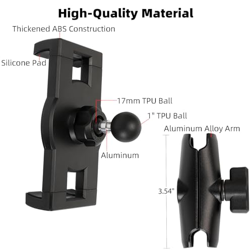 Tablet Holder with Medium Aluminum Arm for RAM Mounts, 1" Ball Clip Mount for 5-13" Tablets iPad Pro 12.9 Air Mini, Compatible with 1" B Size Truck Car Vehicle Mounts - size: Tablet Holder w 3.54" Arm