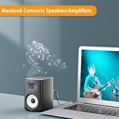 USB C to 2 RCA Audio Cable, USB C Male to 2RCA Male Aux Auxiliary Stereo Splitter Adapter, RCA Adapter for iPhone 16 15 Series, Galaxy S25/S24, Pixel 9/8, Speaker, Amplifier, Home Theater