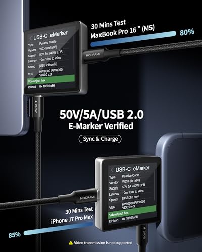 2-Pack 0.5ft 240W USB C to C Cable for Power Bank Pocket Charging - color: Black, size: 0.5 ft (6 in)