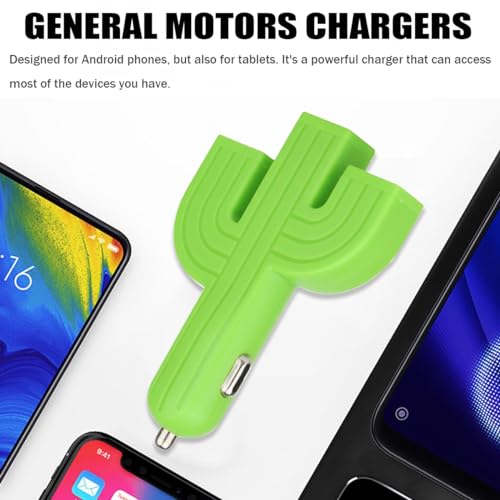 Ankuee Cactus 3USB Car Mount Charger, 12-24V Three Port Automotive Phone Charger Adapter, Compatible with 8 11 12 Plus Pro Max S9 S10 Note9, Universal for SUV, Truck, RV, Van, Office, Home
