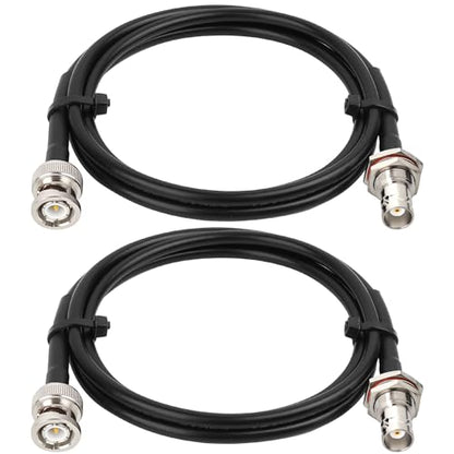 MOOKEERF 2PCS 50 ohm RG58 BNC Male to Female Coax Cable - 5FT Low Loss Antenna Extension for CB Radio/VHF Ham Radio/Wireless Microphone/Antenna/CCTV/Amateur Radio - size: 5FT