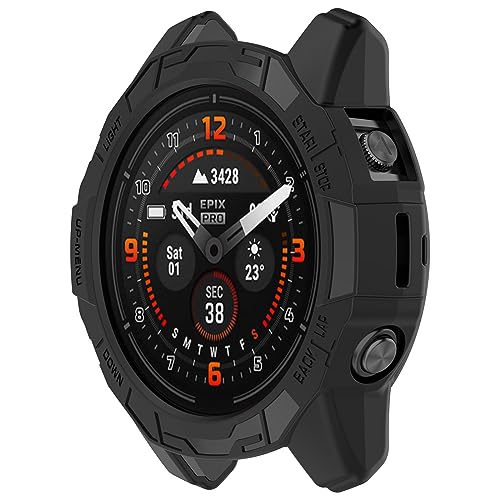Case Compatible with Garmin epix Pro (Gen 2) 47mm/Fenix 7 Pro (47mm), TPU Screen Cover Anti-Scratch Bumper Frame Replacement Protective Case for Epix Pro 47mm&Fenix 7 Pro 47mm (Black) - color: Black