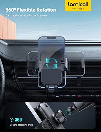 Lamicall 2026 Wider Clamp & Metal Hook Car Phone Holder Vent Accessories - color: Black