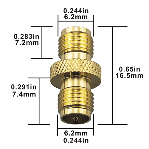 2-Pack Upgraded SMA Female to RP-SMA Female Adapter DC-18GHz VSWR ≤1.15 RF Coaxial Gold-Plated Adadper for FPV Drone Signal Booster Wireless LAN Device Gold-Plated - size: SMA Female to RP-SMA Female