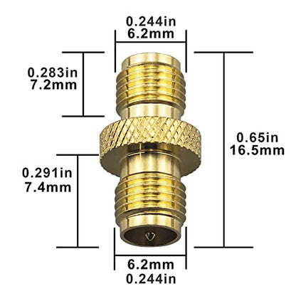 2-Pack Upgraded SMA Female to RP-SMA Female Adapter DC-18GHz VSWR ≤1.15 RF Coaxial Gold-Plated Adadper for FPV Drone Signal Booster Wireless LAN Device Gold-Plated - size: SMA Female to RP-SMA Female