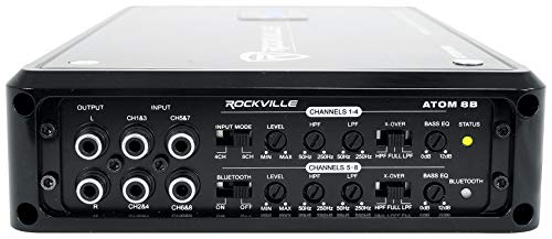 Rockville Atom 8B Black 8-Channel Marine/Boat Amplifier Amp - color: Black