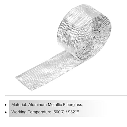 MECCANIXITY Heat Shroud Aluminized Sleeving 1 1/4" ID x 10.5FT Aluminum Metallic Fiberglass Heat Shroud for Fuel Lines Cables Electrical Wiring - size: 1 1/4" ID x 10.5FT