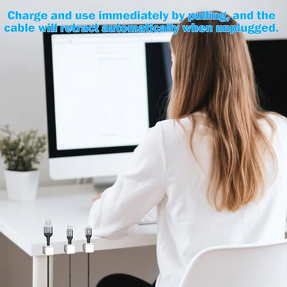 24 Pcs Cord Organizer Holder,Magnetic Cord Organizer,Easy Adhesive Phone Charging Cable Keeper,for Home Office Desk Phone Car Wall Desktop Nightstand(White)