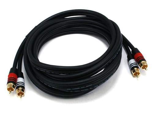 Monoprice 105347 10-Feet 22AWG Premium 2 RCA Plug to 2 RCA Plug Audio Cable - Black - size: 10ft