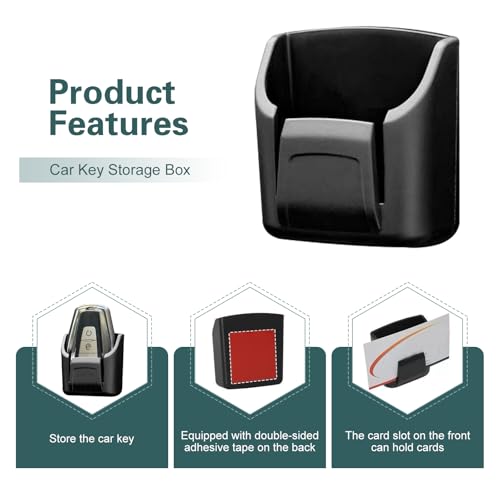2 PCS Car Key Fob Holder, Car Garage Key Card Holder for Dashboard, Multifunctional Organizer Key Remote Mount with Double-sided Adhesive Tape - size: 2 PCS