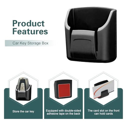 2 PCS Car Key Fob Holder, Car Garage Key Card Holder for Dashboard, Multifunctional Organizer Key Remote Mount with Double-sided Adhesive Tape - size: 2 PCS