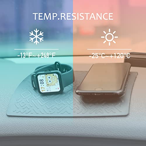Car Dashboard Non Slip Mat, Brlvget Anti Slip Gel Pad, Multifunctional Fixate Anti Slide Sticky Dash Pad for Radar Detector, Cell Phone, Keys, Glass, Mirrors, GPS, Coins 7.1 x 5.5 inch (4 Pack) - color: 4 pack