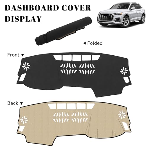 Black Dashboard Dash Board Cover Mat Carpet for Audi 2018-2025 Q5 Accessories Dash Cover Flannel Material Dash Mat Sunshade - size: for Audi 2018-2025 Q5