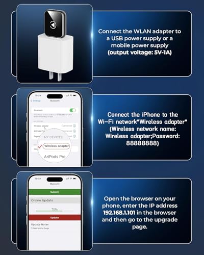 Wireless Carplay Adapter Zinc Alloy, Convert Wired Car play to Wireless, 2 in 1 Plug and Play Mini CarPlay and Android Auto Adapter for iOS 10 Android 11 and Above, Cars with Built-in Carplay - color: Black-Zinc Alloy