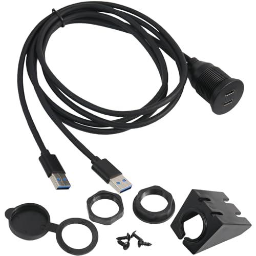 PENGLIN Dual Port USB 3.0 to Type C Flush Mount Cable (1M/3ft) - size: Dual Port