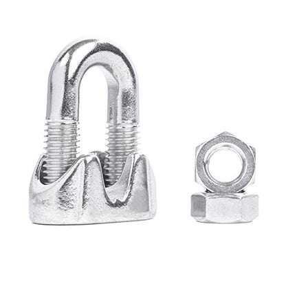 Light Duty Malleable Stainless Steel Wire Rope Clips for 1/8” Cables, T316 Marine Grade – Lot of 100 - color: Lot of 100, size: 1/8"