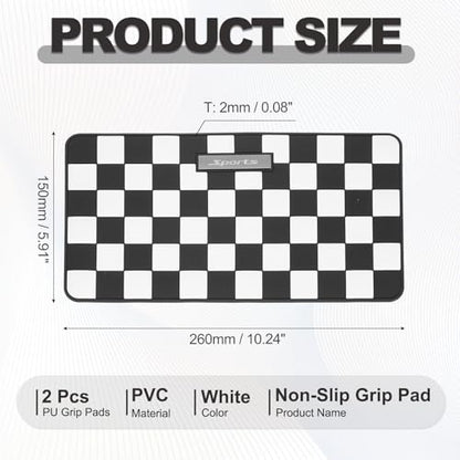 2 Pcs Car Dashboard Anti-Slip Mat, 10.2" x 5.9" Phone Grip Pad Non-Slip PVC Mat Anti-Skid Holder for Phone Keys Sunglasses Electronic Devices, Black-White - color: Black-White