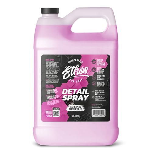 Ethos Car Detail Spray - The Ultimate Quick Car Detailer for Car Shine & Protection - Enhances Gloss, Slickness & Hydrophobic Properties - Detailing Spray - Safe for Paint, Glass & Chrome - size: 128 Fl Oz (Pack of 1)