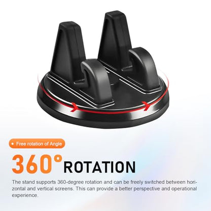 Car Dashboard Phone Holder, 360-degree Center Console Desktop Mount, Anti-slip Navigation Holder, Washable Reusable Base for Most Phone and GPS Device (Black) - color: Black