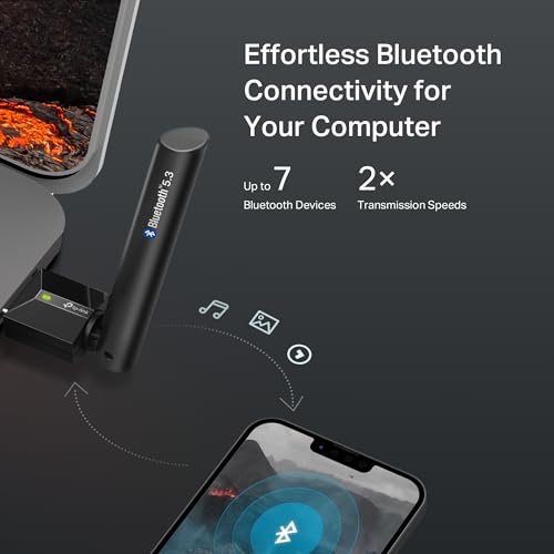 TP-Link USB Bluetooth Adapter for PC, Bluetooth 5.3 USB Long Range Receiver - style: UB500 Plus