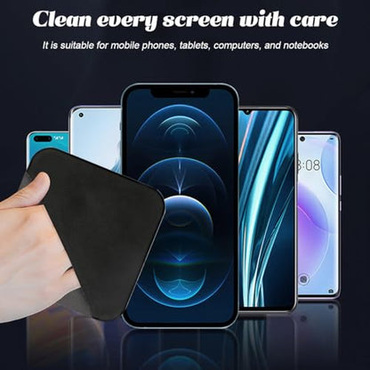 Car Screen Cleaner, Square Microfiber Vehicle Touchscreens Cleaning Cloth, Foldable Scratch-Free Auto Screen Cleaning Wipe, Universal Fit (Black Gray) - color: Black Gray