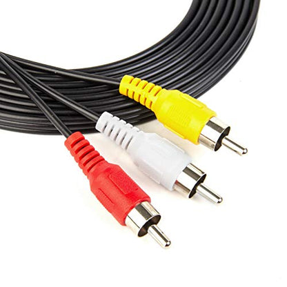 RCA 5FT Audio/Video Composite Cable DVD/VCR/SAT Yellow/White/red connectors 3 Male to 3 Male - color: 5 FT