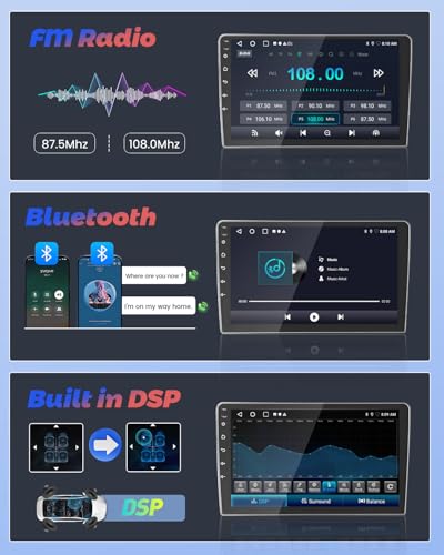 Hikity for Hyundai Tucson 2006 2007 2008 2009 Android Car Stereo Radio with Wireless Carplay Android Auto, 2+64G 10.1 Inch Touchscreen Radio WiFi GPS Navigation Bluetooth FM RDS EQ Mirror Link