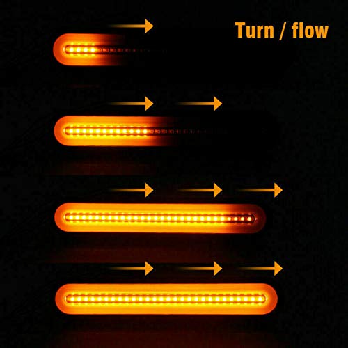 2 Pack 9" LED Trailer Tail Light Bar + Brake Stop +Turn Signal Lights Assembly Identification Red & Amber Sequential Strip Light Waterproof for Trailer Truck Pickup SUV RV 12V-24V - color: Standard
