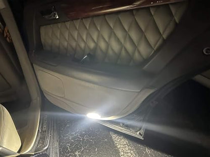 iJDMTOY Xenon White 18-SMD Full LED Under Side Door Courtesy Lights Compatible With Toyota 2022-up Tundra, 2023-up Sequoia, Compatible With Lexus 2024-up GX550, Replace OEM Single LED Lamp - style: White