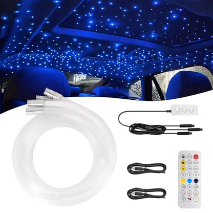 Split Headliner Star Light Kit, 960pcs Ceiling Fiber Optic Lights APP/Remote Control Music Mode RGBW Sound Activated Easy to Hide for Car Roof Home Ceiling Lights - size: 960pcs of 4.9ft(0.02+0.03in)