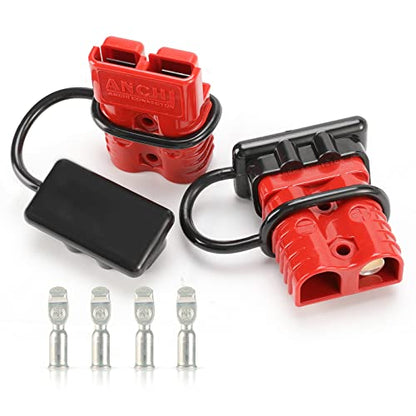BUNKER INDUST 175A 1/0AWG Battery Quick Connect Wire Harness Plug Kit Battery Cable Quick Connect Disconnect Plug for Winch Auto Car Trailer Driver Electrical Devices,2 Pcs,Red - color: red, size: 175A (2 Pack)