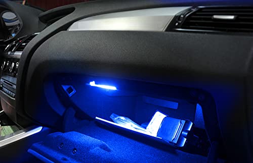 iJDMTOY Ultra Blue LED Compartment Glove Box or Footwell Lights Compatible with Volkswagen Jetta GTI Altas CC Eos, Powered by 3W 18-SMD LED Lights, Replace OEM Incandescent Lamps - style: Blue