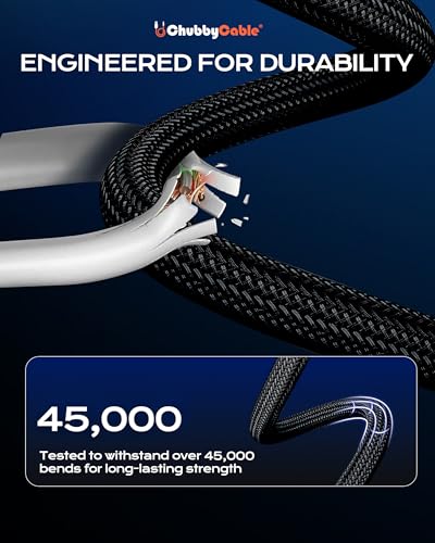 chubbycable USB C to C 240W 브레이드 코일 충전 케이블, 블랙, 1.8m(6피트) - color: 블랙., style: 타입 C-타입 C