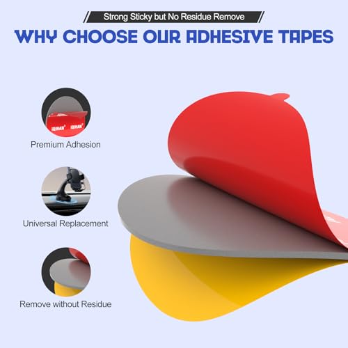 Adhesive Sticky Pads for Car Phone Mount, 4pcs Heavy Duty Mounting Tape for Vehicle Phone Holder, Heat Rresistant Double-Sided Mounting Sticker for Car Windshield Dashboard CellPhone Mount GPS EZ Pass - size: 2.76“ / 70mm