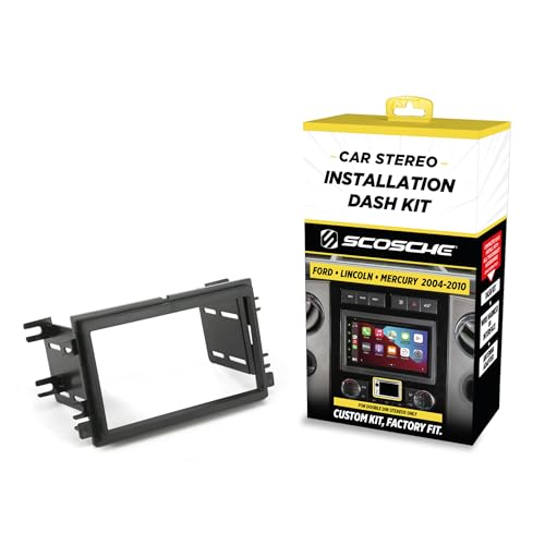 Scosche FD1426B Double DIN Radio Install Dash Kit Compatible with Select 2004-10 Ford, Lincoln and Mercury Vehicles - Aftermarket Car Stereo Installation Kit - See Guide in Images to Verify Vehicle - style: Dash Kit