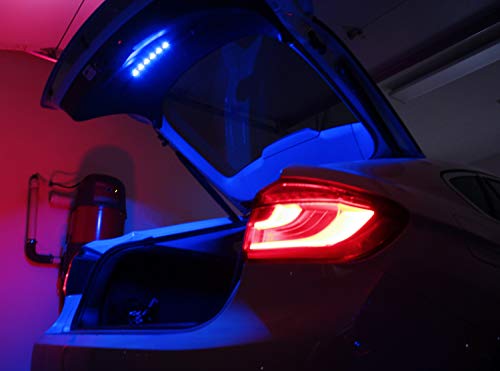iJDMTOY 12-Inch 18-SMD from Blue to White Color Changing LED Strip Light Compatible with Car Trunk Cargo Area or Interior Ambient Illumination - style: Blue/White