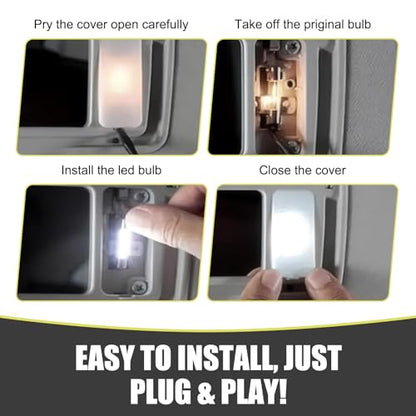 10 PCS Car T6 Vanity Mirror Sun Visor LED Light, 5050-3SMD 12V Flat Head Dual Tip 180 Degree Lighting Reading Lamp, Plug and Play Interior Lighting Kit, Suitable for Most Cars (White)