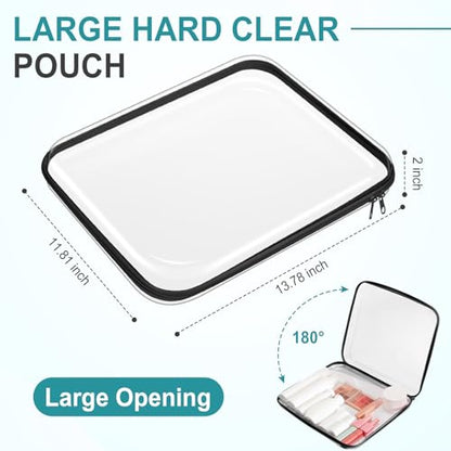Sanwuta 6 Clear Hard Zipper Case, Black, 13.78 x 11.81 x 2 Inch - color: Black, size: 13.78 x 11.81 x 2 Inch