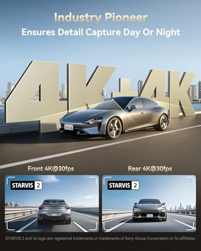REDTIGER F77 4K+4K Dual Dash Cam for Cars, 2CH STARVIS 2 IMX678, 128GB eMMC - size: F77 V1(128GB eMMC)