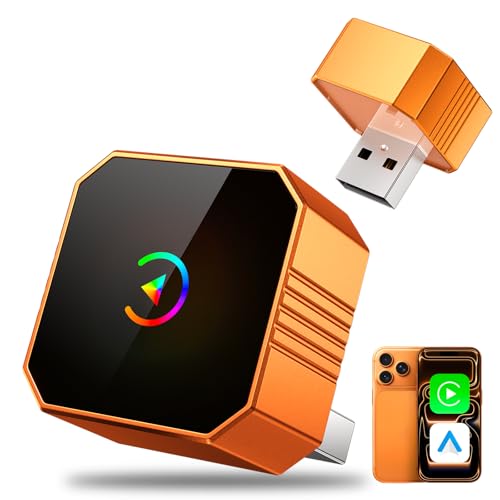 2026 Upgraded Wireless CarPlay Adapter for iPhone＆Android, Car Play Mini Wired to Wireless Adapter for CarPlay ＆Android Auto 2 in 1 Plug and Play Stable Connection