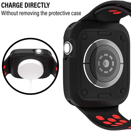 D & K Exclusives Compatible with Apple Watch 42mm Case, Shockproof Sport Protective Bumper Case for iWatch Women Men Kids GPS iWatch Series 3/2/1, Black, Red - color: Black, Red