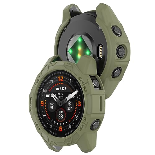 Case Compatible with Garmin epix Pro (Gen 2) 47mm,TPU Screen Cover Anti-Scratch Bumper Frame Replacement Protective Case for Epix Pro 47mm (Green) - color: Green
