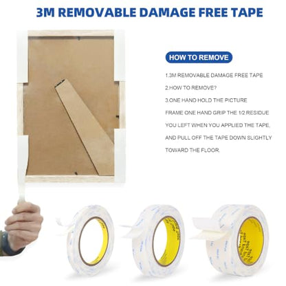 Sinfuo Double Sided Tape (16.5ft × 0.39"),Removable PE Foam Tape Strips Heavy Duty Mounting Tape (Leaves No Residue) Extra-Strong Adhesive Tape Waterproof for Walls Office Home Decor Crafts Pictures - size: 16.5ft*0.39in