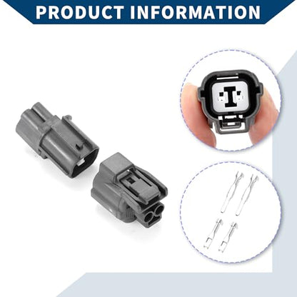 Cable Horn Rear Door Lock Motor Connector Plug for Honda/Inner Male Female Wire Terminal Connector/Waterproof Plastic 2mm Series / 1 Set Gray 2 Pin
