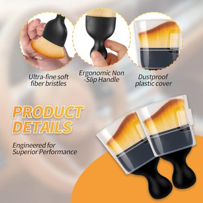 4PCS Car Interior Dust Brush,Soft Microfiber Bristles, Car Detailing Brush Cleaning Brush, Dust Brush Car Interior Cleaning Tool for Car Vents, Dashboards, and Home Use - size: 4PCS