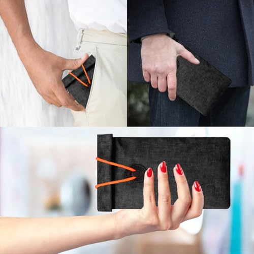 2PCS Faraday Bags for Car Key, Anti-Tracking Vehicle Faraday Key Fob Protector Cage for Privacy Protection, RFID Anti-Theft Automotive Signal Blocking Pouch, Universal Fit (Black) - color: Black