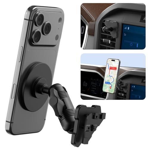 Surfcabin CNC Magnetic Vent Phone Holder for 2021-2026 Ford F150 - style: Compatible with F150 2021-2026 with Metal Arm